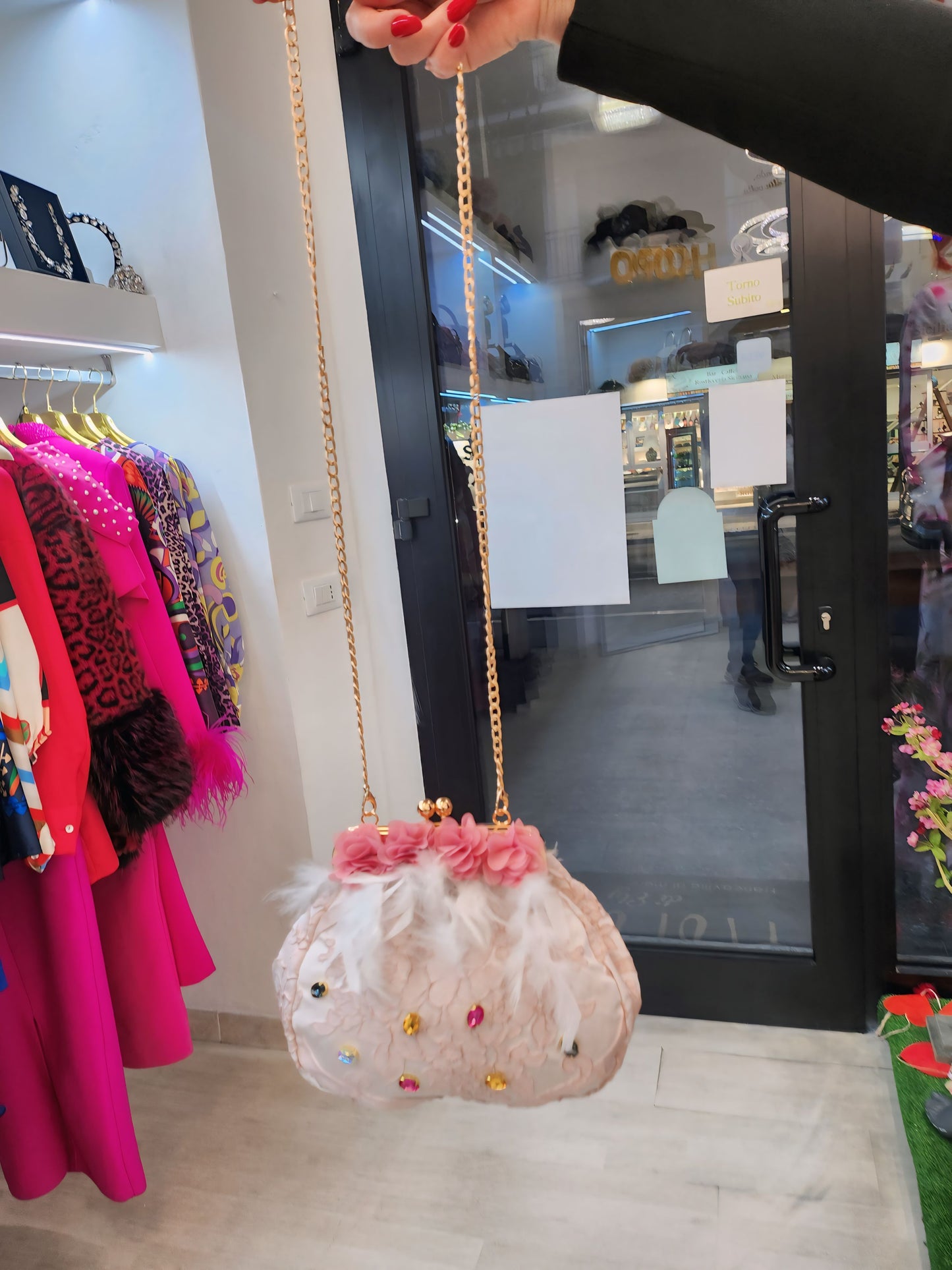 Borsa artigianale rosa - IL MIO DOLCE SAPER FARE