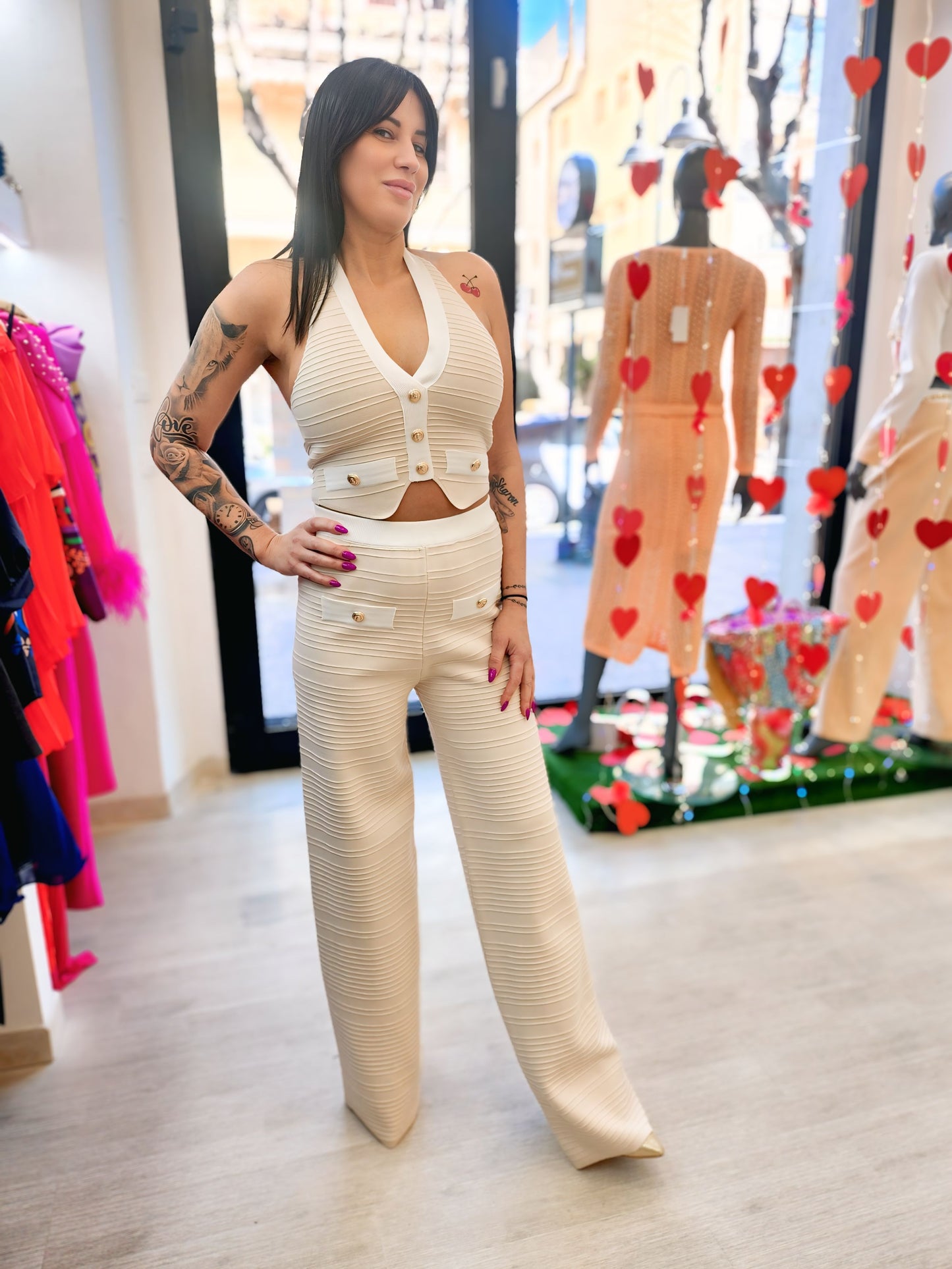 Completo gilet + pantaloni 💛🤍 BUBY.S