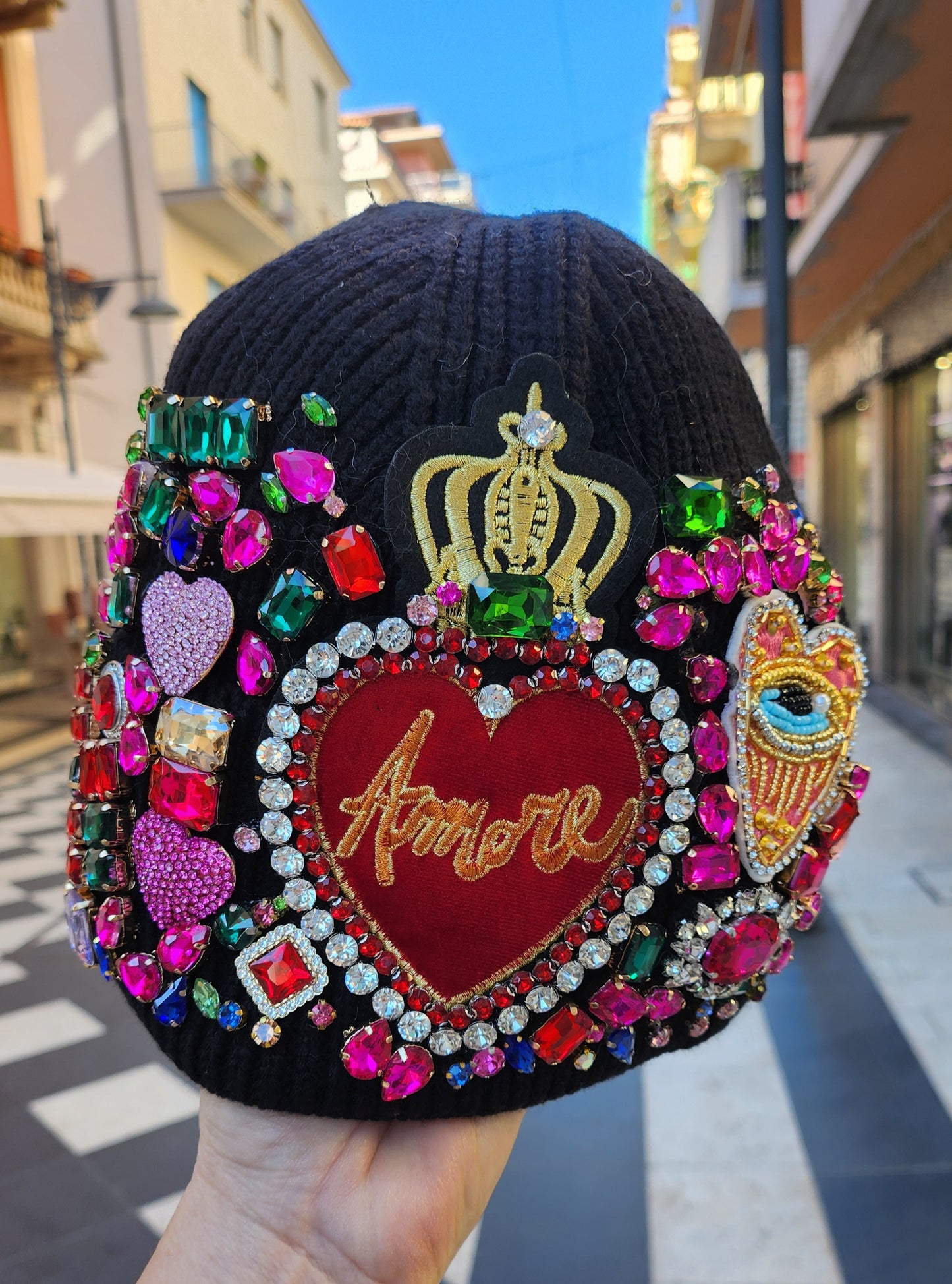 Berretto prezioso corto NERO๐ LIANAS