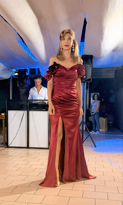Abito ACQUAMARINA bordeaux 🌹DEA FEA