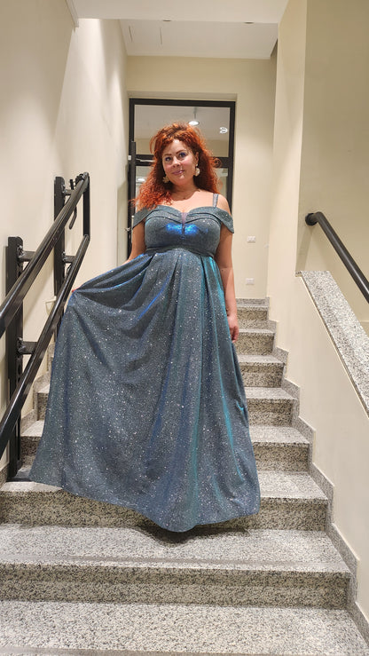 Abito BOTERO blu laminato 🧚‍♀️DEA FEA