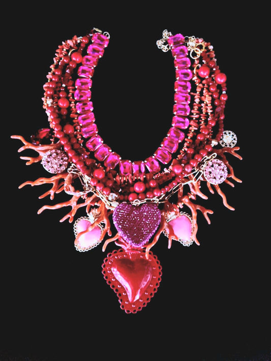Collana rossa e fucsia 📿 LIANAS